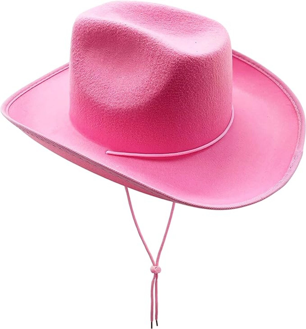 4E's Novelty Pink Cowgirl Hat - Felt Cowboy Hat with Removable Chinstrap & Shapeable Brim for Party Dress Up, Festivals & Accessories